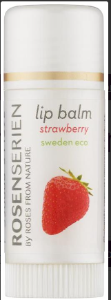 Rosenserien lipbalm strawberry , vegan - Klicka på bilden för att stänga